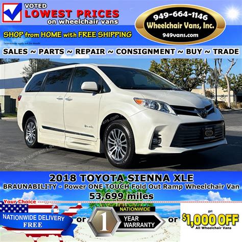 For Sale Used Toyota Sienna Braunability Power One Touch Fold