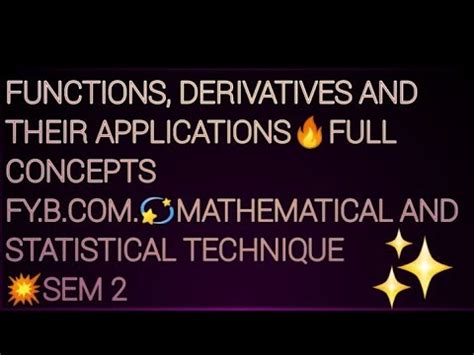 Functions Derivatives And Their Applicationfull Concept Fyb