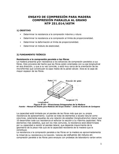 Ensayo Compresion De Madera Mecanica Materiales Ensayo De