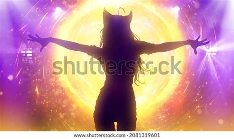 Silhouette Beautiful Animestyle Girl Perfect Body Stock Illustration