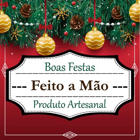 Etiqueta Adesiva Boas Festas Feito A M O Produto Artesanal Mod Pct