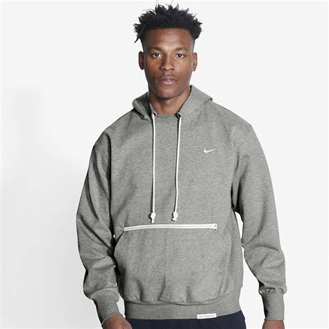 Nike Fleece Standard Issue Hoodie In Dark Grey Heatherpale Ivory Gray