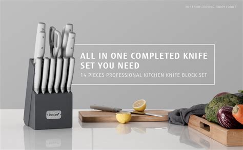 Amazon Hecef Kitchen Knife Block Set Pieces Knife Set With