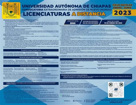 Abre UNACH convocatoria extraordinaria de admisión de nuevo ingreso