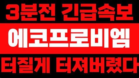 에코프로비엠 터질게 터졌다 5분전 긴급속보 에코프로비엠 주가전망 에코프로비엠 주가 에코프로비엠 전망 YouTube