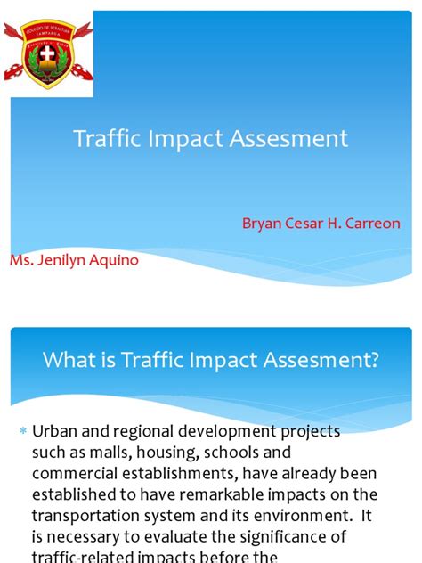 Traffic Impact Assesment Pdf Environmental Impact Assessment Road Traffic Safety