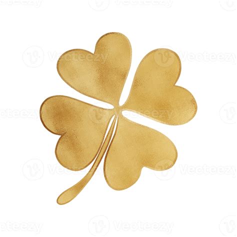 Golden Four Leaf Clover Png