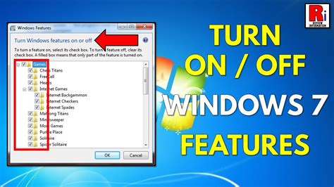 How To Turn On Off Features In Windows 7 Youtube