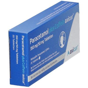 Paracetamol Plus Coffein Axicur 350 Mg 50 Mg Tabletten 20 St Shop