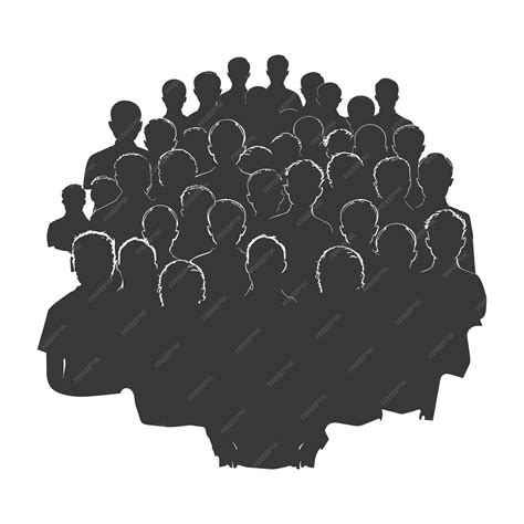 Premium Vector | Silhouette crowd audience full body black color only