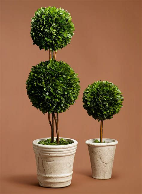 16in And 18in Artificial Boxwood Topiary Ball Jamali Garden