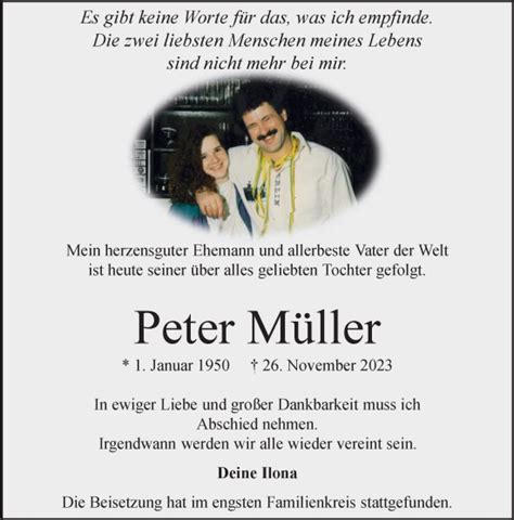 Traueranzeigen von Peter Müller Trauer in NRW de