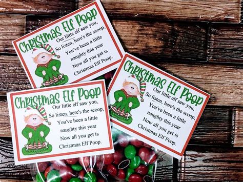 Christmas Elf Poop Bag Topper Printable Christmas Elf Bag Topper Topper