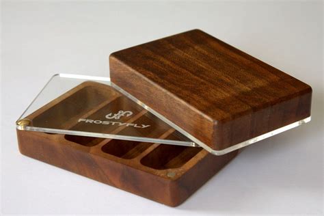 Skeena River Solid Walnut Wooden Streamer Fly Box with Clear Lid ...