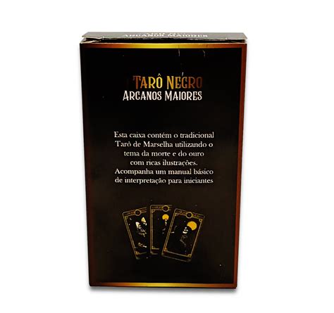 Baralho O Tarot Negro Cartas Manual Tar Negro Novo Flash Mystic