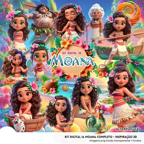 Moana 2 Personagens Png - Kit Digital Moana 2 Ilustrações Png Transparente Personagens