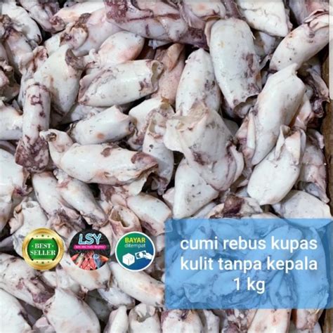 Jual Ikan Asin Cumi Rebus Kupas Kulit Tanpa Kepala 1 Kg Shopee Indonesia