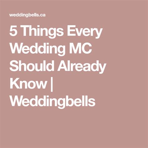 5 Things Every Wedding Mc Should Already Know Weddingbells Wedding