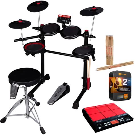 Ddrum Dd Eflex Complete Electronic Drum Set With Mesh Drum Heads Black