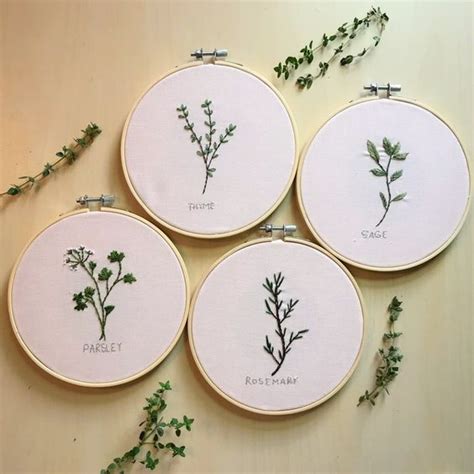 Rosemary Wall Art Embroidered Art Herb Art Etsy Canada Herb