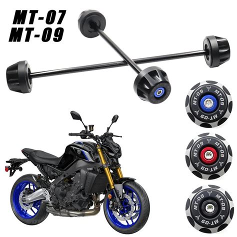 Eixo Dianteiro Traseiro Garfo Acidente Slider Para Yamaha Mt07 Fz07