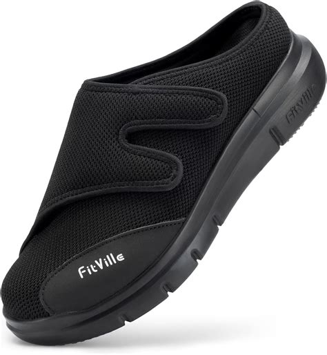 Fitville Men S Diabetic Slippers Extra Wide Health Shoes With Velcro