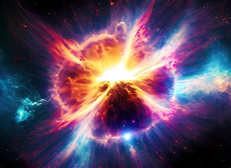 Premium Ai Image Colorful Energy Supernova Explosion In Space