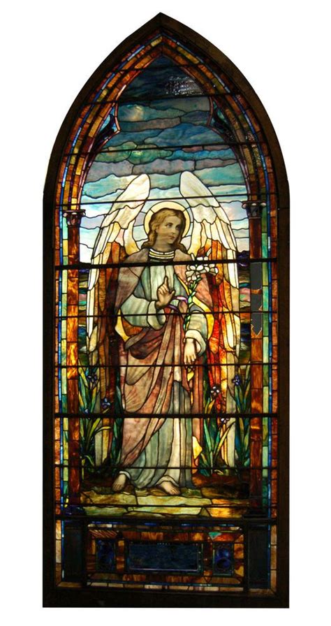 Stained Glass Angel Window Attr Tiffany 7548 Stained Glass Angel