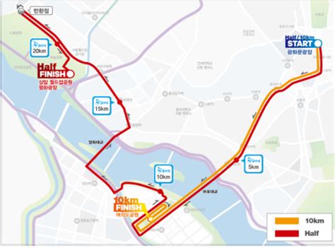 서울 강북도심 오전 교통통제 조선일보 하프마라톤 구간