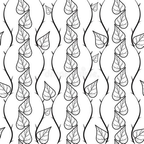 Seamless Pattern With Doodle Leaves Stock Illustration Illustration