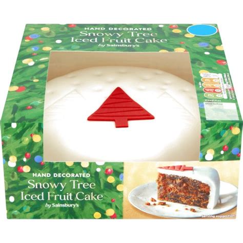 Sainsburys Snowy Tree Iced Fruit Cake 900g Compare Prices And Where