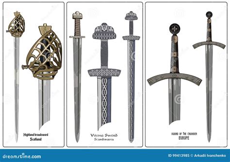 Ancient Europe Weapon Set Of Swords Viking`s Sword Sword Knights