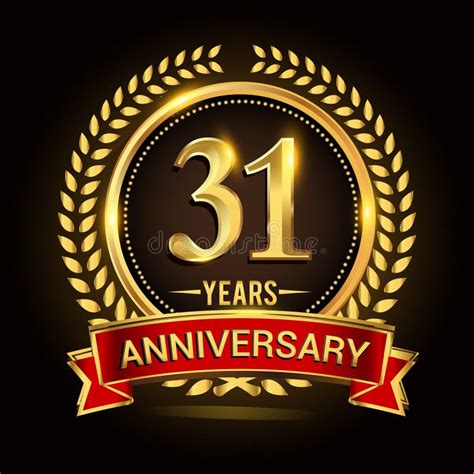 31st Golden Anniversary Logo With Shiny Ring And Red Ribbon Laurel