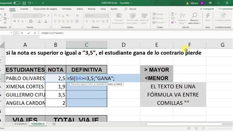 FunciÓn Si Excel Youtube