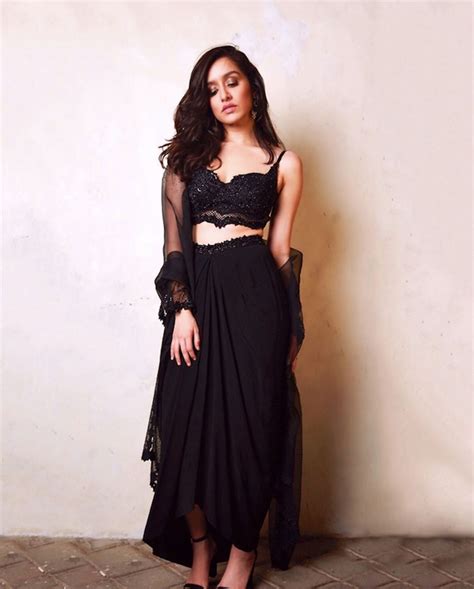 Shraddha Kapoors Sexy Black Blouse And Skirt Set Is A Great