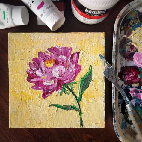 Peony Acrylic Painting