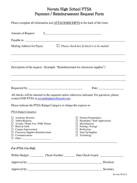 Fillable Online Printing Reimbursement Request Howard High School