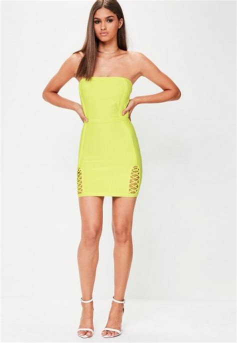 Missguided Green Premium Bandage Mini Dress