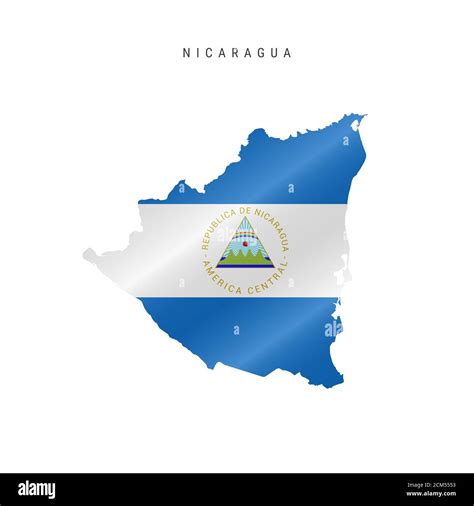 Detailed waving flag map of Nicaragua. map with masked flag Stock Photo ...