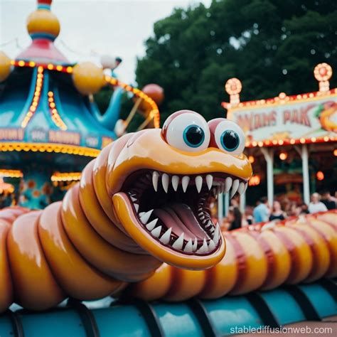 Giant Worm Amusement Park Thrills Stable Diffusion Online