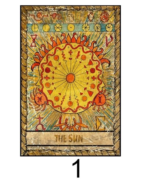 The Sun Tarot Card Poster Tarot Card Print Vintage Tarot Etsy