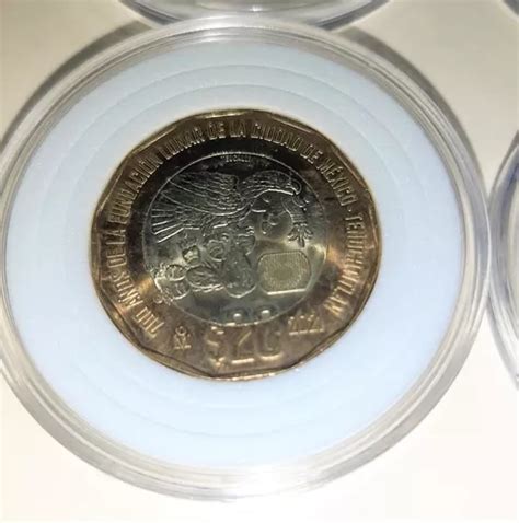 Moneda México 700 Años Tenochtitlan Conmemorativa 20 Pesos