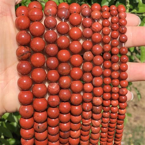 Natural Red Jaspers Stone Round Loose Spacer Sesame Beads For Jewelry