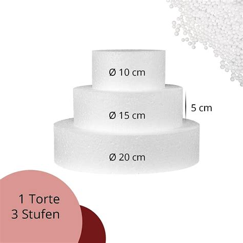 Set Per Torta A 3 Piani In Polistirolo Forma Tonda 3 Misure Diverse