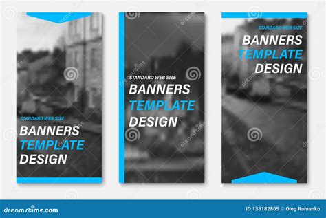 Templates For Vertical Web Banners With Blue Design Elements And Space