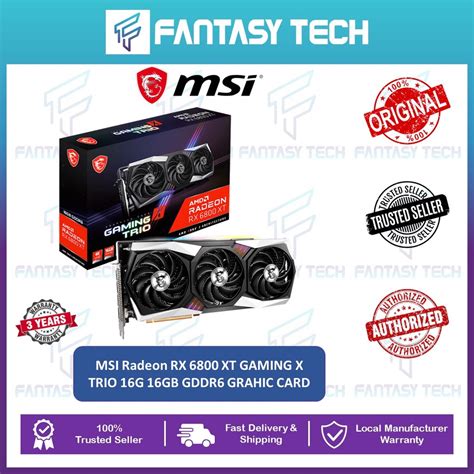 Msi Radeon Rx 6800 Xt Rx6800xt Gaming X Trio 16g 16gb Gddr6 Grahic