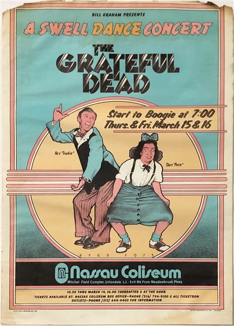 Grateful Dead Vintage Concert Poster From Nassau Coliseum Mar 15 1973 At Wolfgangs