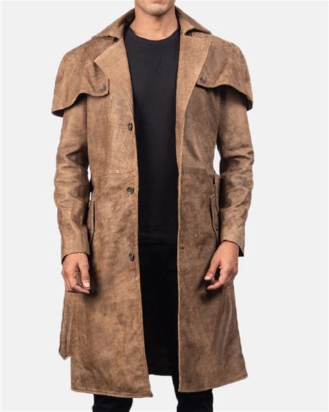 Men Brown Dusty Trench Coat In Brown Color Mlj