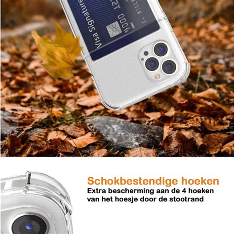 Transparant Hoesje Voor Iphone Pro Max Met Pashouder En Stootrand