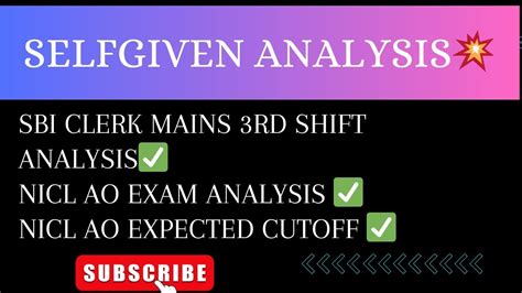 SBI CLERK MAINS NICL AO SELFGIVEN ANALYSIS YouTube